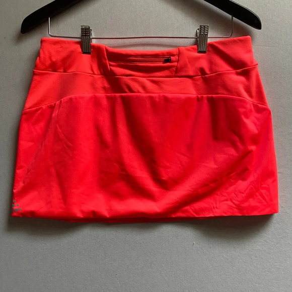 Craft bright orange athletic skort sport skirt Sz M - Picture 2 of 8